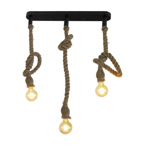 LAMPADA A SOFFITTO 3 LUCI A FUNE BARCA