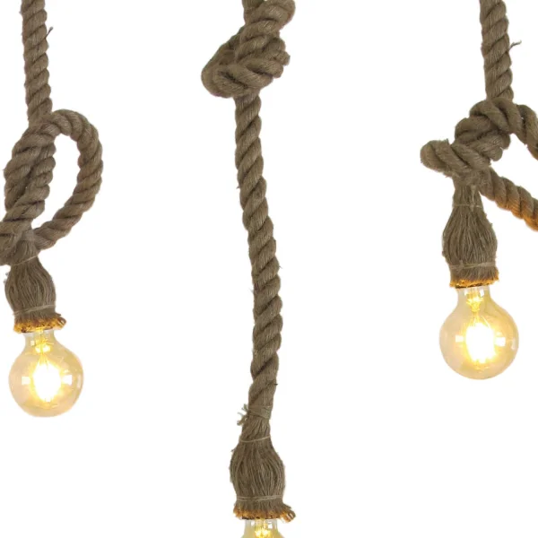 LAMPADA A SOFFITTO 3 LUCI A FUNE BARCA