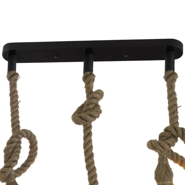 LAMPADA A SOFFITTO 3 LUCI A FUNE BARCA