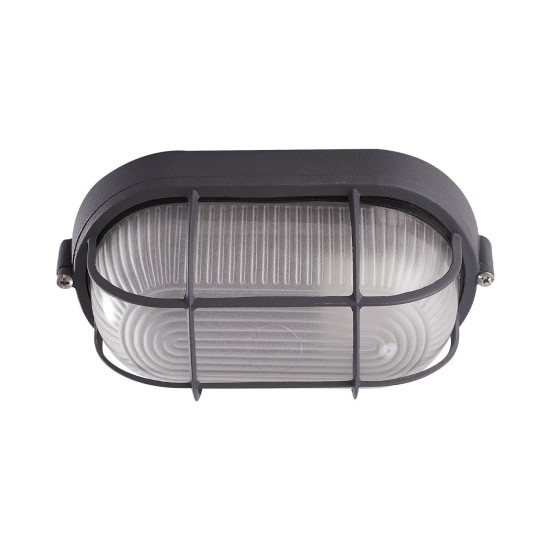 LAMPADA A PARETE ESTERNA GRIGLIA ANTRACITE OVALE
