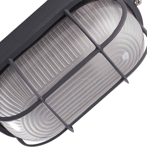 LAMPADA A PARETE ESTERNA GRIGLIA ANTRACITE OVALE