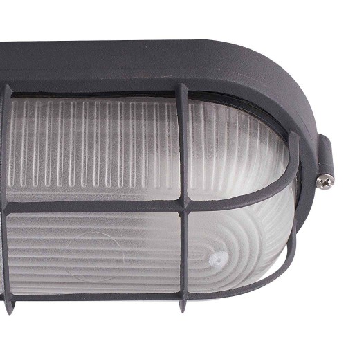 LAMPADA A PARETE ESTERNA GRIGLIA ANTRACITE OVALE