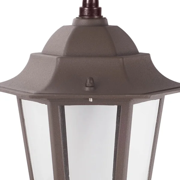 LAMPADA A SOSPENSIONE ESTERNA RUGGINE MARRONE ESAGONALE