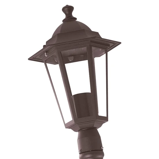 LANTERNA PIEDE ESTERNO RUGGINE MARRONE ESAGONALE 2