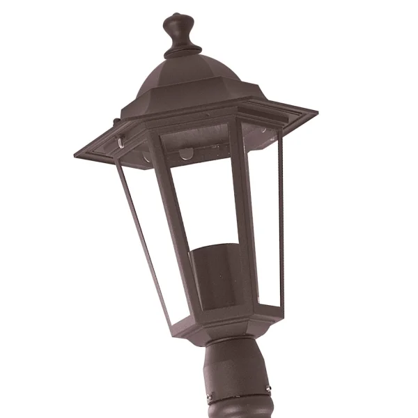 LANTERNA PIEDE ESTERNO RUGGINE MARRONE ESAGONALE