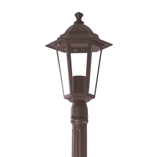 LANTERNA PIEDE ESTERNO RUGGINE MARRONE ESAGONALE