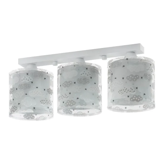 SOFFITTO PER BAMBINI 3 LUCI NUVOLOSE GRIGIE