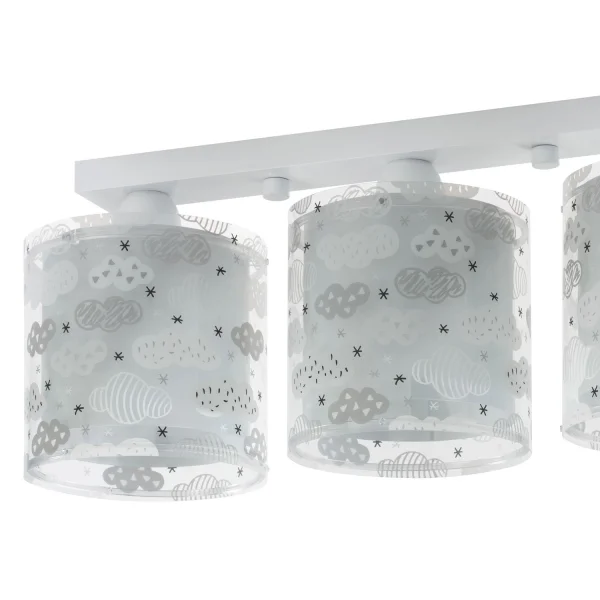 SOFFITTO PER BAMBINI 3 LUCI NUVOLOSE GRIGIE