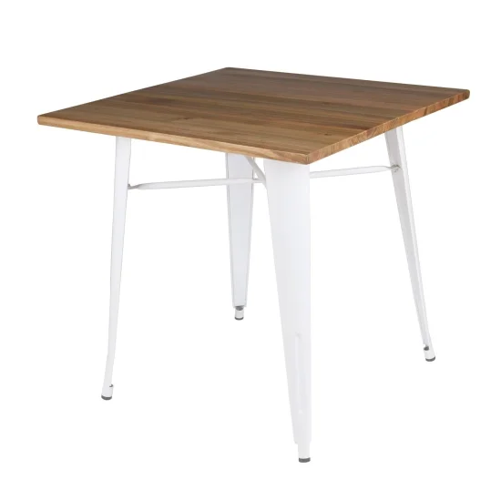 TABELLA JOSEPHINE WHITE WOOD 80x80 CM 2