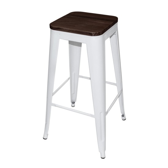 TABURETE JOSEPHINE BLANCO MADERA