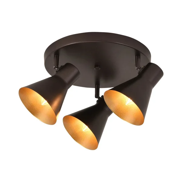 SOFFITTO DECORATIVO 3 LUCI CLARENCE MARRONE