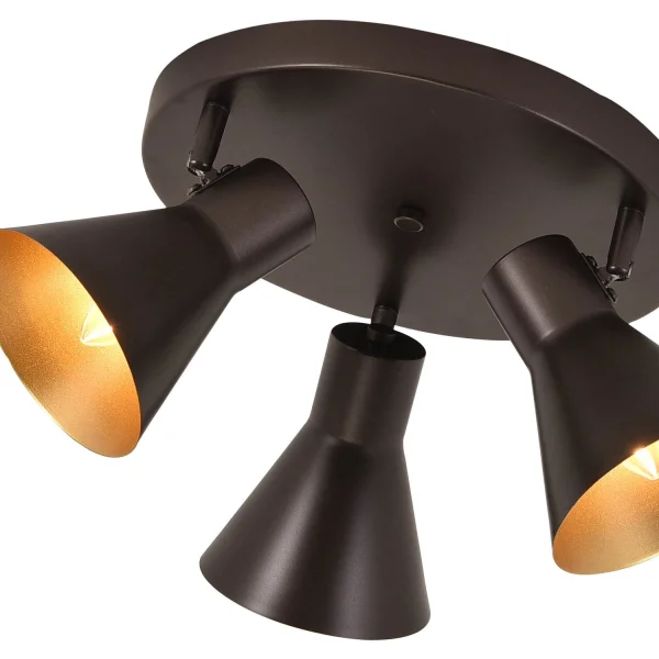 SOFFITTO DECORATIVO 3 LUCI CLARENCE MARRONE