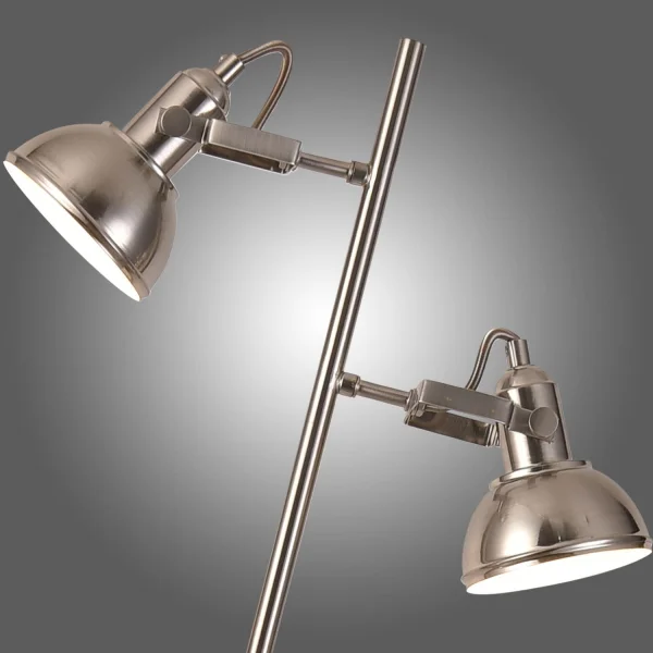 LAMPADA DA TERRA DECORATIVA 2 LUCI MURRAY IN NICHEL