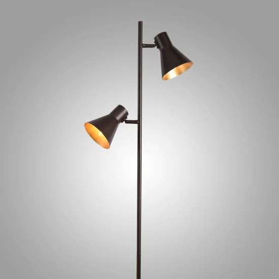 LAMPADA DA TERRA DECORATIVA 2 LUCI CLARENCE MARRONI 2