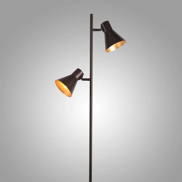 LAMPADA DA TERRA DECORATIVA 2 LUCI CLARENCE MARRONI