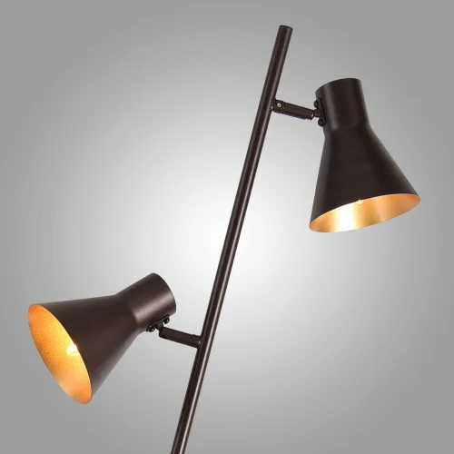 LAMPADA DA TERRA DECORATIVA 2 LUCI CLARENCE MARRONI