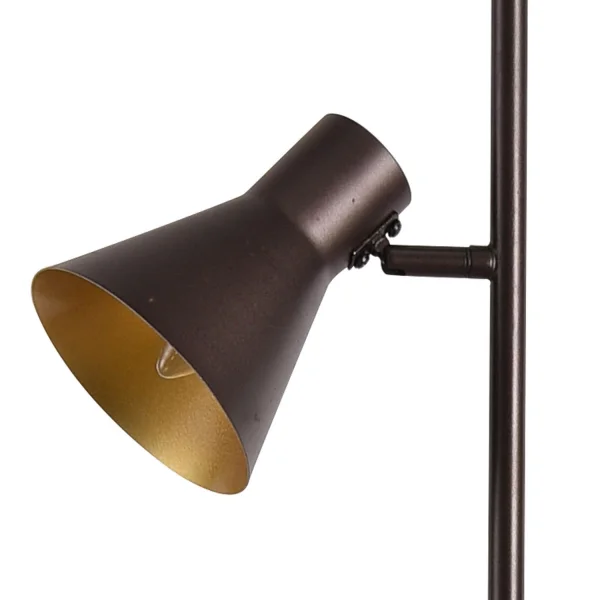 LAMPADA DA TERRA DECORATIVA 2 LUCI CLARENCE MARRONI