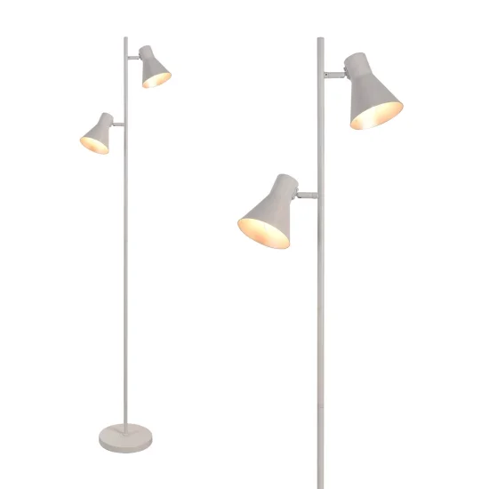 LAMPADA DA TERRA DECORATIVA 2 LUCI BIANCHE CLARENCE