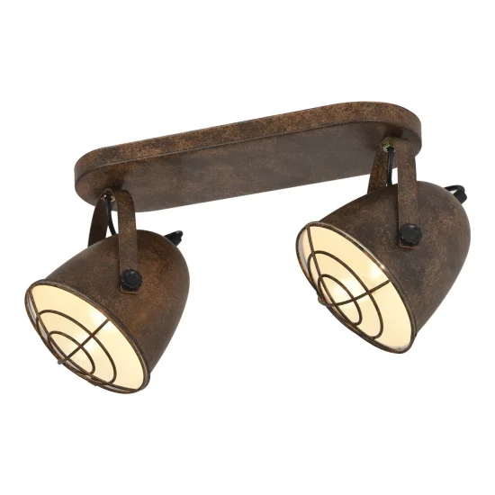 STRISCIA DECORATIVA 2 LUCI STOCCARDA MARRONE RUGGINE