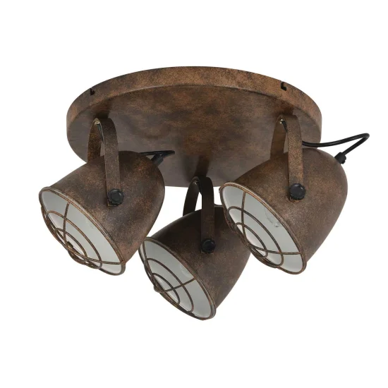 SOFFITTO DECORATIVO 3 LUCI DI STOCCARDA MARRONE RUGGINE 2