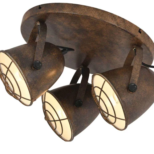 SOFFITTO DECORATIVO 3 LUCI DI STOCCARDA MARRONE RUGGINE