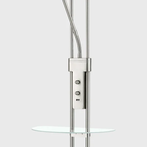 LAMPADARIO DA TERRA LED AYMERICK 19W+5W 3000K USB NICKEL