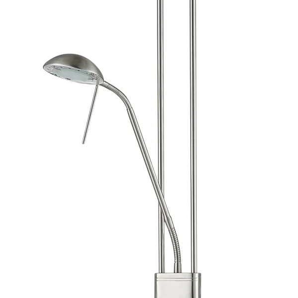 LAMPADARIO DA TERRA LED AYMERICK 19W+5W 3000K USB NICKEL