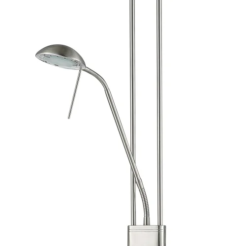 LAMPADARIO DA TERRA LED AYMERICK 19W+5W 3000K USB NICKEL