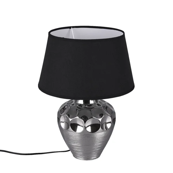 LAMPADA DA TAVOLO HAMILTON CERAMICA ARGENTO 40CM