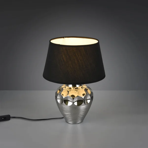 LAMPADA DA TAVOLO HAMILTON CERAMICA ARGENTO 40CM