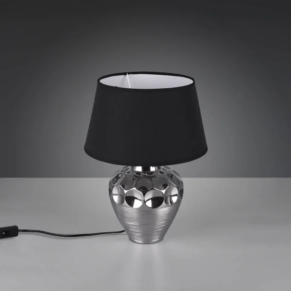 LAMPADA DA TAVOLO HAMILTON CERAMICA ARGENTO 40CM