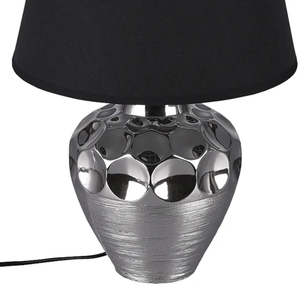 LAMPADA DA TAVOLO HAMILTON CERAMICA ARGENTO 40CM
