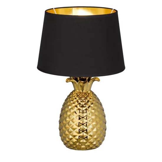 LAMPADA DA TAVOLO ANANAS ORO CERAMICO 43CM