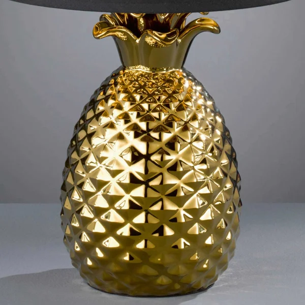 LAMPADA DA TAVOLO ANANAS ORO CERAMICO 43CM