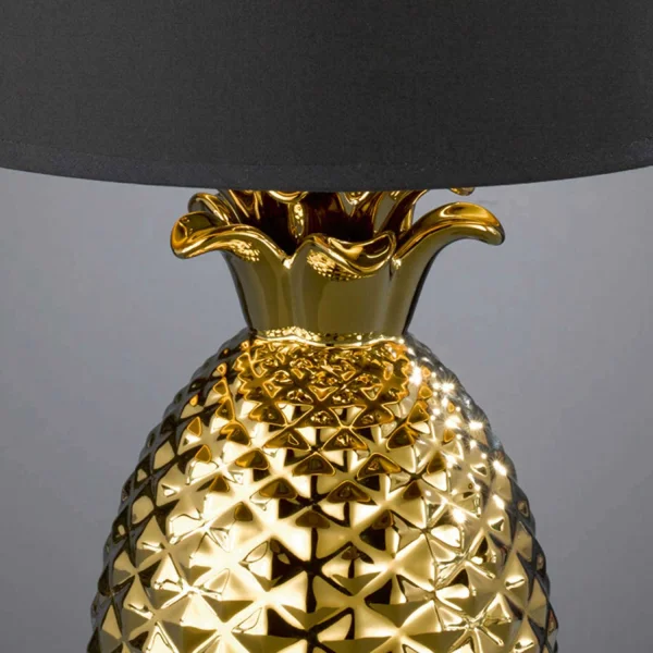 LAMPADA DA TAVOLO ANANAS ORO CERAMICO 43CM