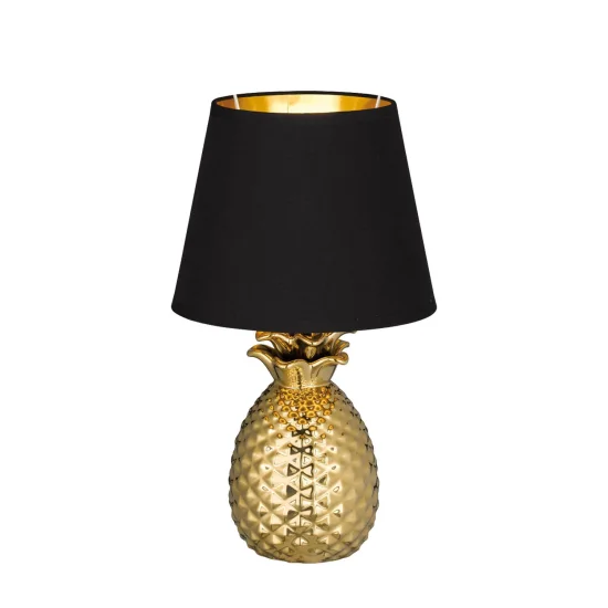 LAMPADA DA TAVOLO ANANAS ORO CERAMICO 35CM