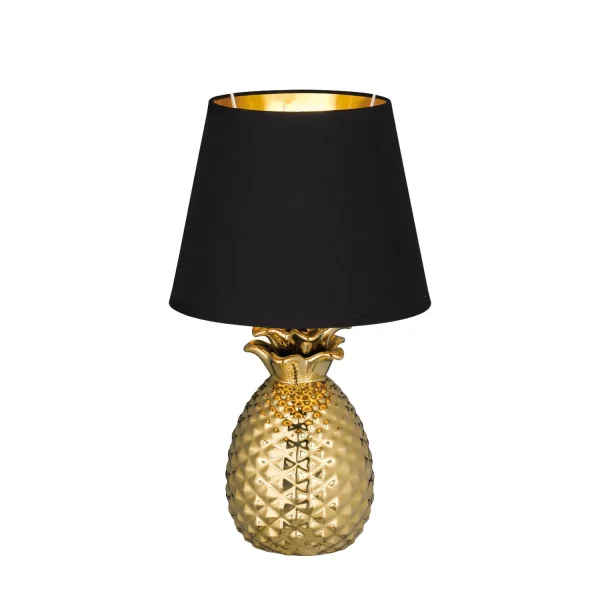 LAMPADA DA TAVOLO ANANAS ORO CERAMICO 35CM