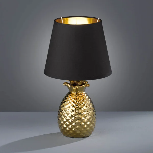 LAMPADA DA TAVOLO ANANAS ORO CERAMICO 35CM