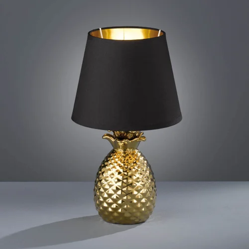 LAMPADA DA TAVOLO ANANAS ORO CERAMICO 35CM