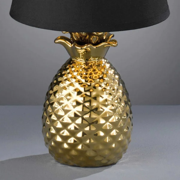 LAMPADA DA TAVOLO ANANAS ORO CERAMICO 35CM