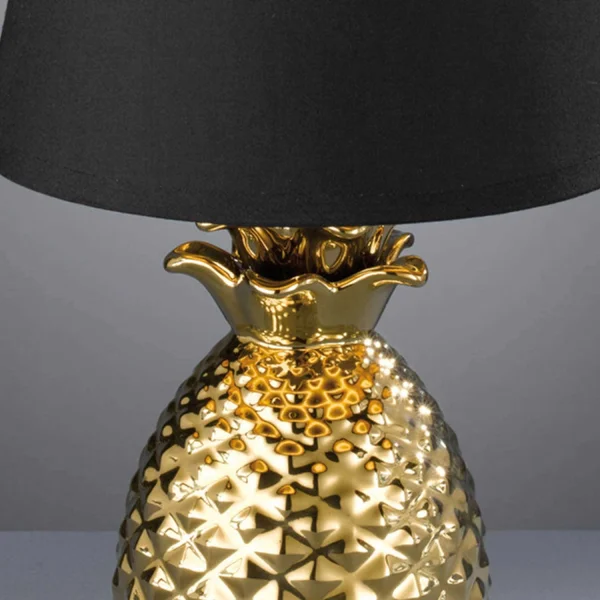 LAMPADA DA TAVOLO ANANAS ORO CERAMICO 35CM