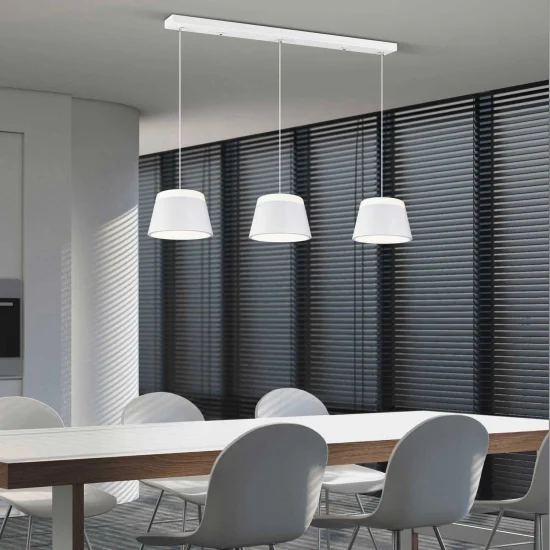 LAMPADA A SOFFITTO DUCHESSA 3 LUCI DI METALLO BIANCO