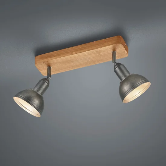 RIFLETTORI 2 LUCI JANO METALLO NICHEL ANTICO 2