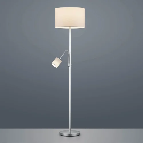 LAMPADA DA TERRA BROOME C/FLEXO SCHERMO BIANCO IN METALLO