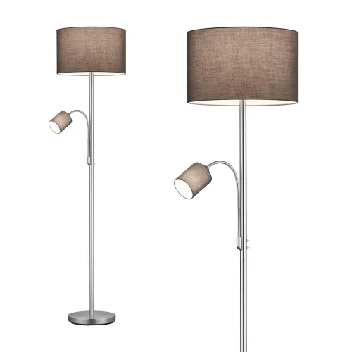 LAMPADA DA TERRA BROOME C/FLEXO METALLO GRIGIO SCHERMO