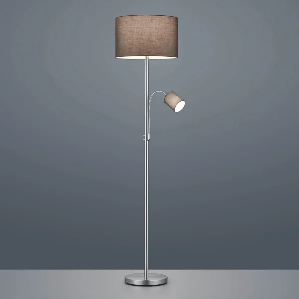 LAMPADA DA TERRA BROOME C/FLEXO METALLO GRIGIO SCHERMO