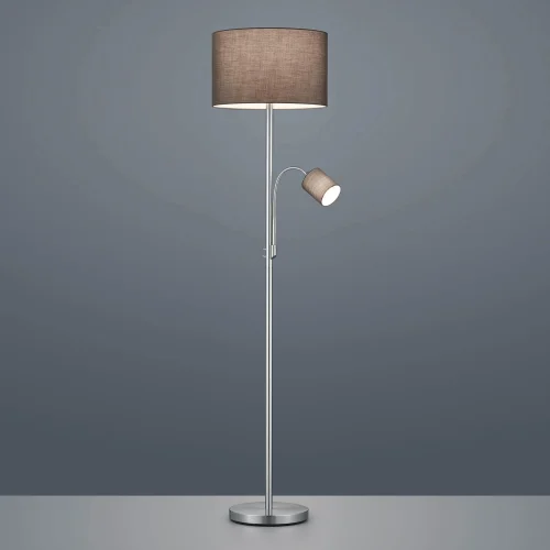 LAMPADA DA TERRA BROOME C/FLEXO METALLO GRIGIO SCHERMO