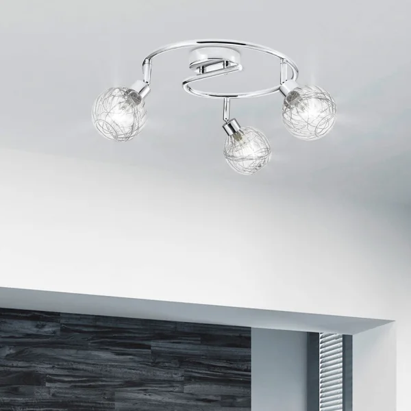 SOFFITTO QUINN CROMATO A 3 LUCI