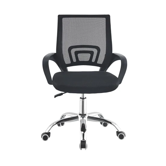 SEDIA SCRIVANIA AETHELRED NERO CROMATO