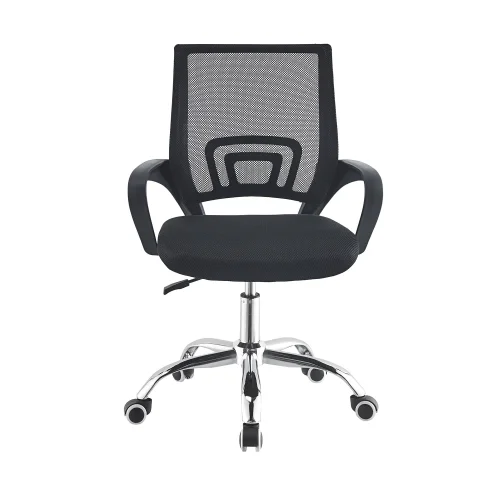 SEDIA SCRIVANIA AETHELRED NERO CROMATO